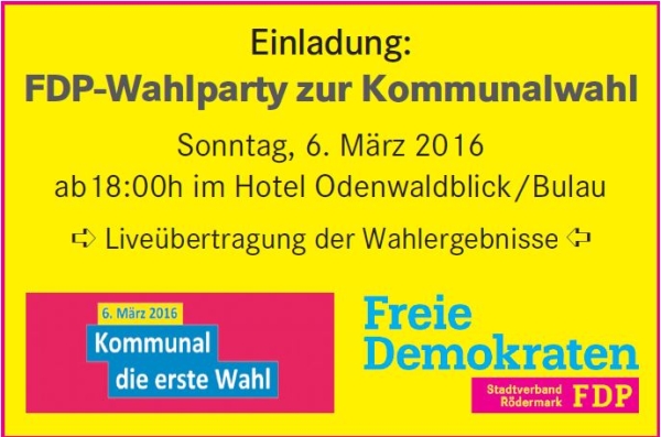 Einladung zur FDP Wahlparty