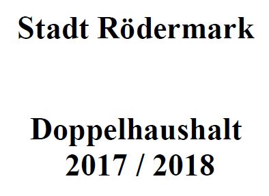 Rödermark. Haushalt 2017/2018