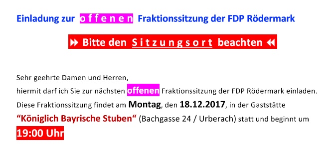 Offene Fraktionssitzung