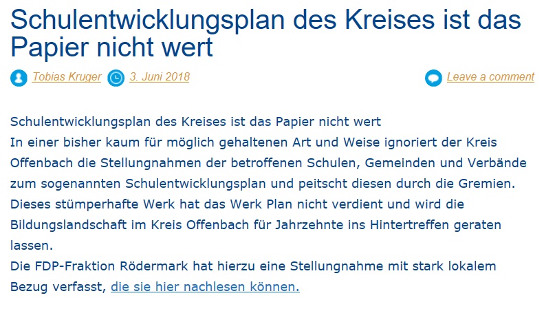 Schulentwicklungsplan des Kreises ist das Papier nicht wert