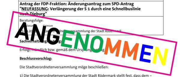 Antrag Buslinie angenommen.